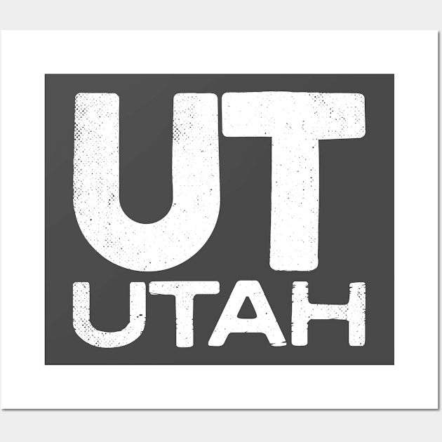 UT Utah Vintage State Typography Wall Art by Commykaze